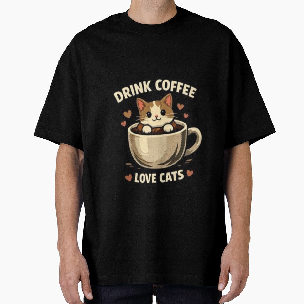 Drink Coffee Love Cats Cute Cat Design. by soumayashop