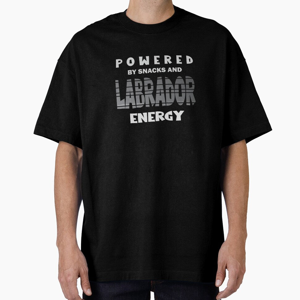 Powered By Snacks and Labrador Energy – Funny Labrador Retriever Dog Lover T-Shirt by Sanjoy2020