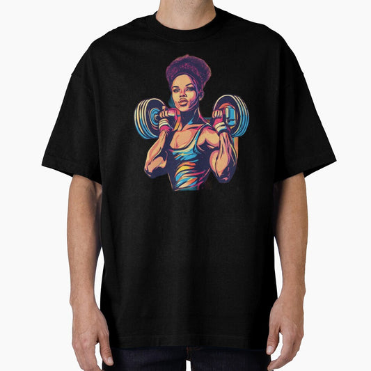 Strong Fitness Woman Illustration – Gym Girl Power Workout Design by Bad7Wear