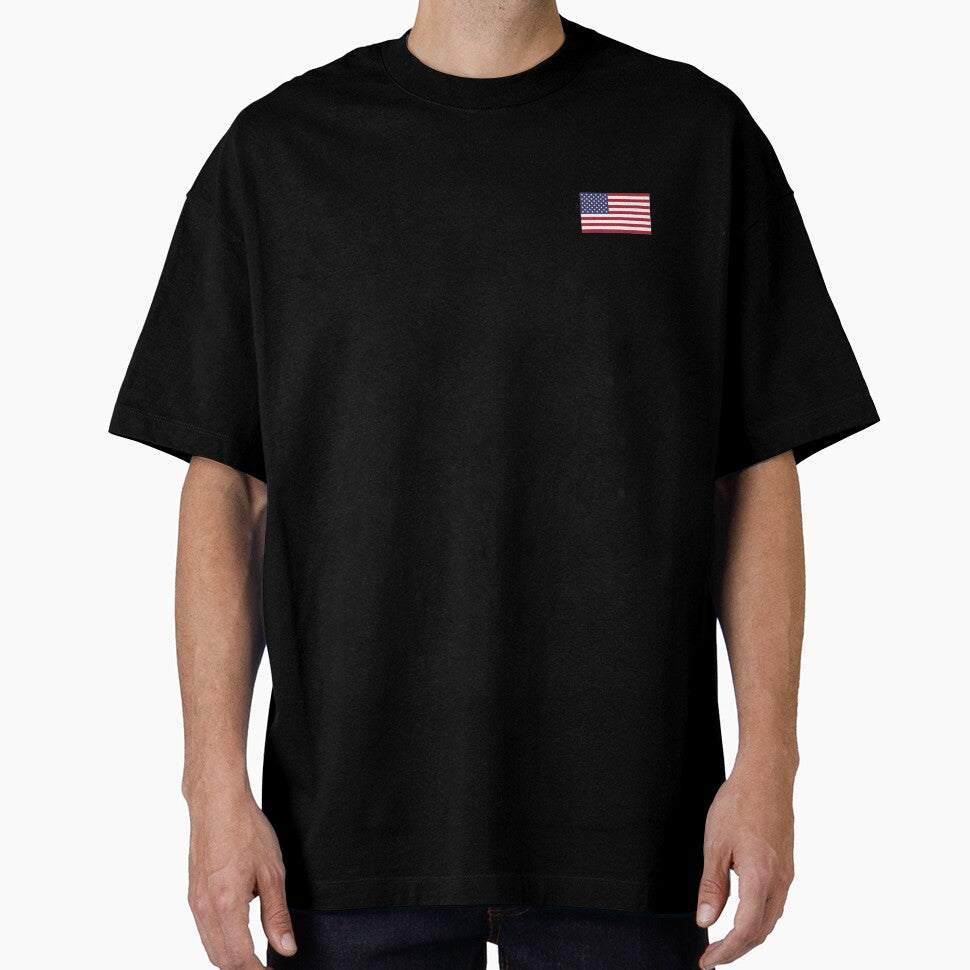 American Flag USA Pocket Patch T-Shirt for Men and Women by AllStarMerch