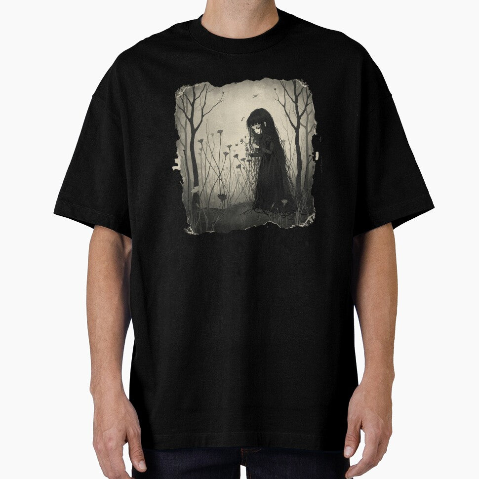 Goth girl in field by Tragedyshop