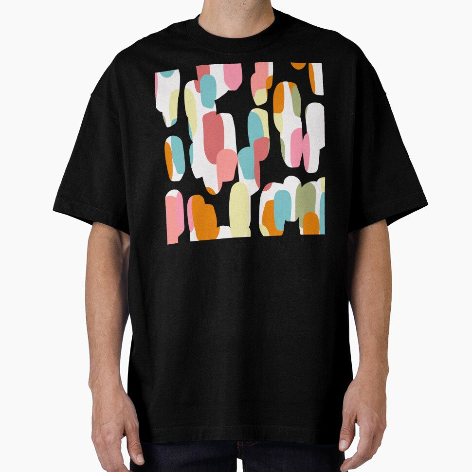 Mid-Century Modern Aqua, Pink, Black Abstract Designs by DEC02