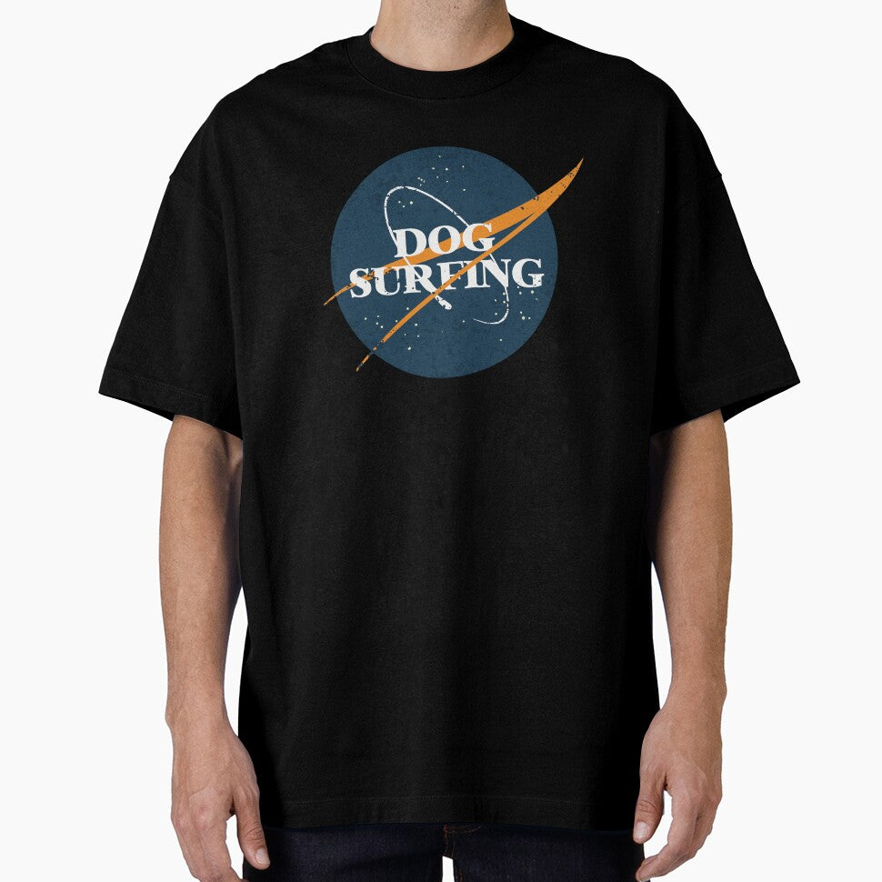 Dog Surfing Space Vintage by orlumbuspirate
