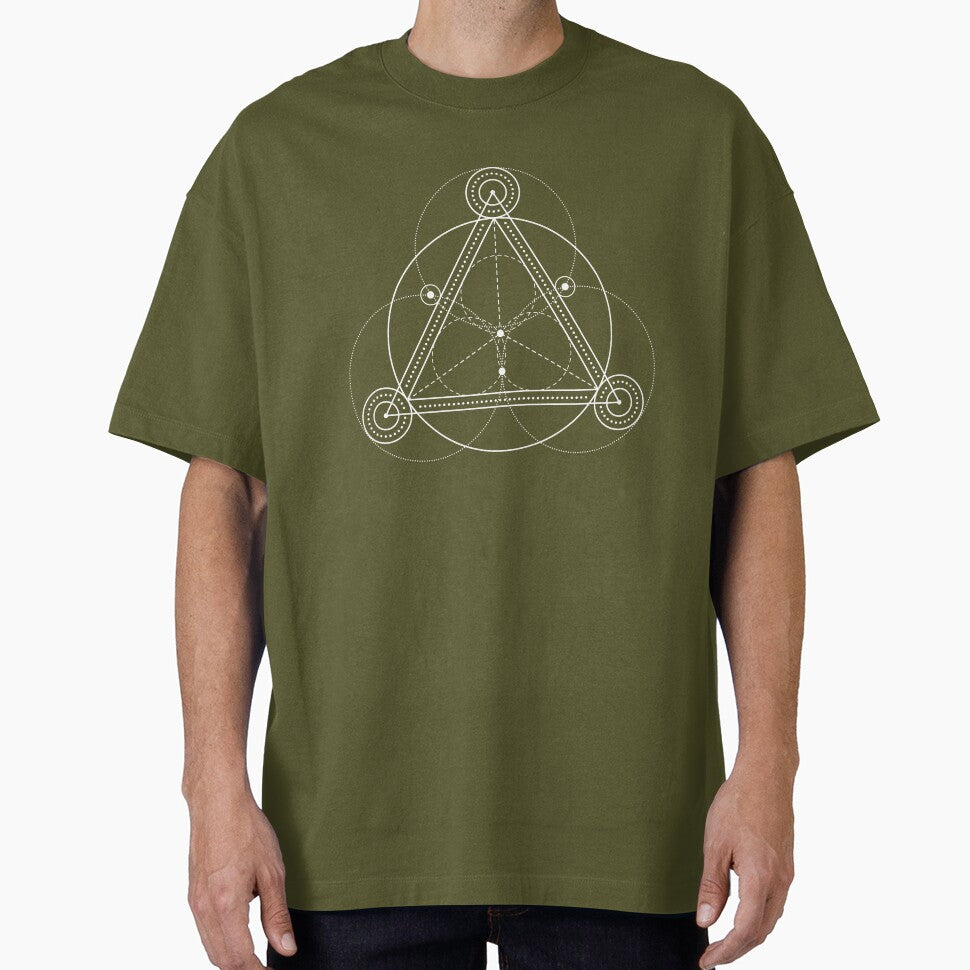 Sacred Geometry, Encircled Triangle, Spiral within a Triangle by Numbers-Art