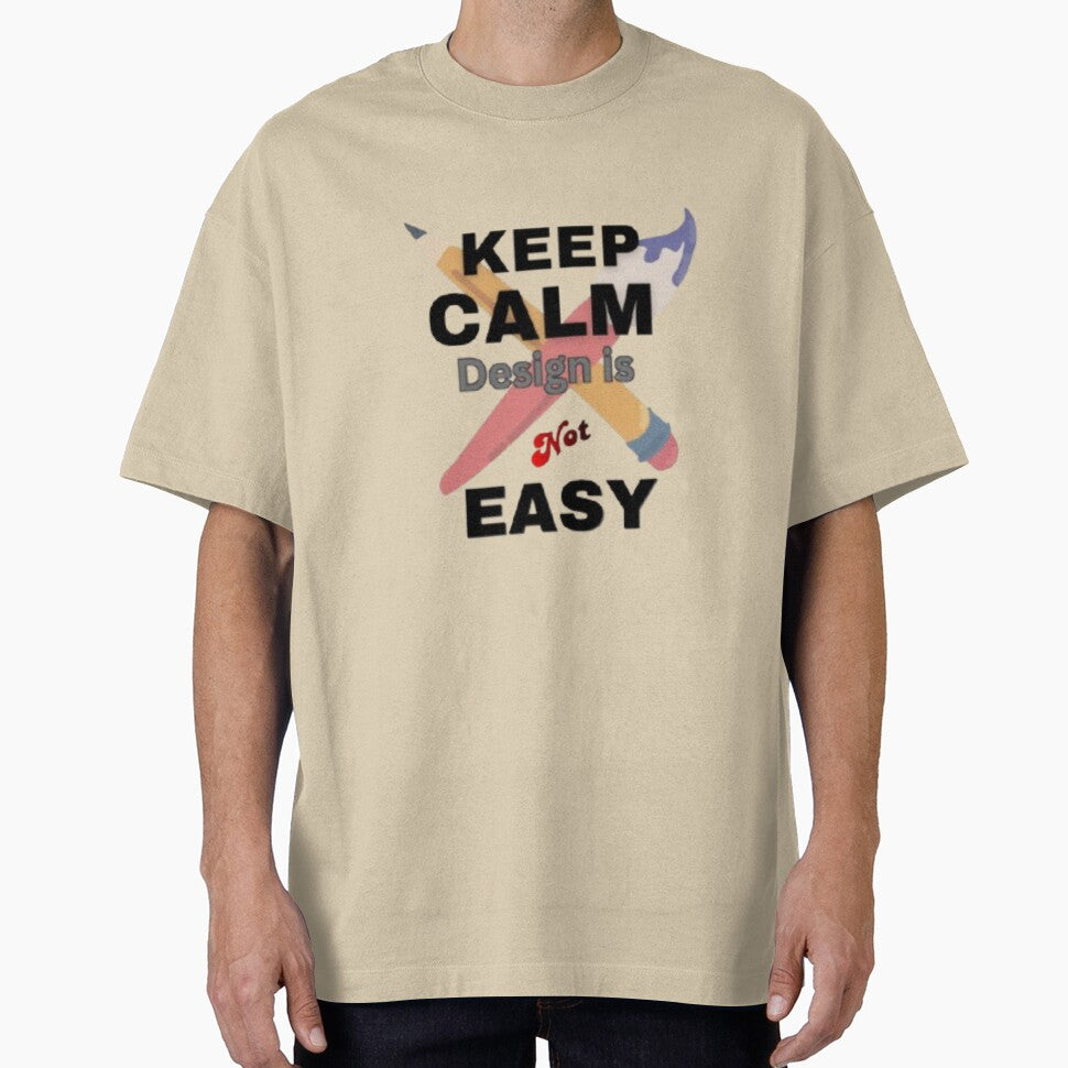 Keep Calm Design Is Not Easy – Graphic Designer Funny Quote Sticker by CutePearlStudio