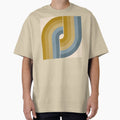 Geometric Retro Vintage Style - Mustard Gold and Dusty Blue by JMgraphic
