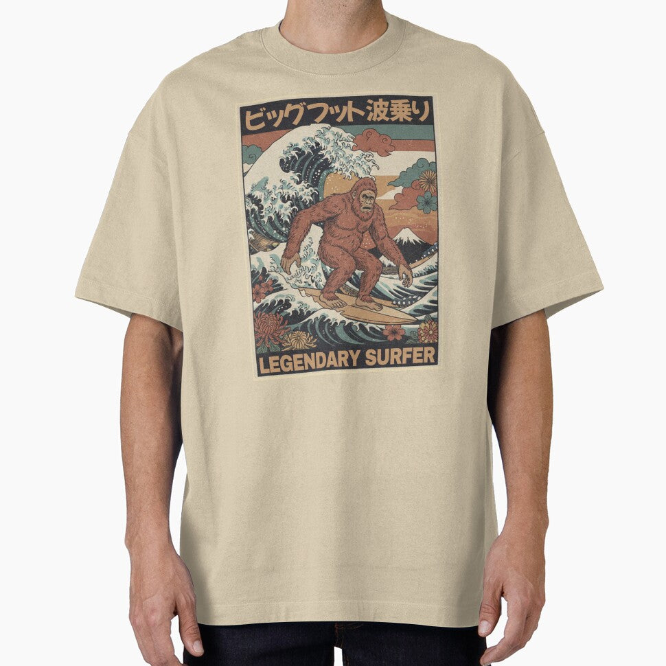 Bigfoot Surfing The Great Wave. vintage. by EunsooLee