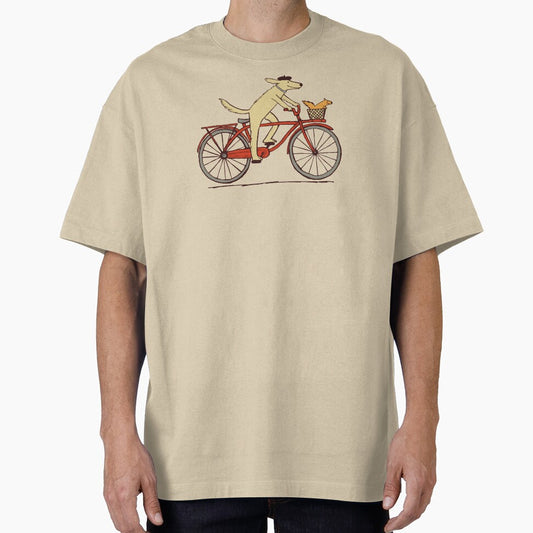 Dog and Squirrel are Friends | Whimsical Animal Art | Dog Riding a Bicycle by Jenn Inashvili