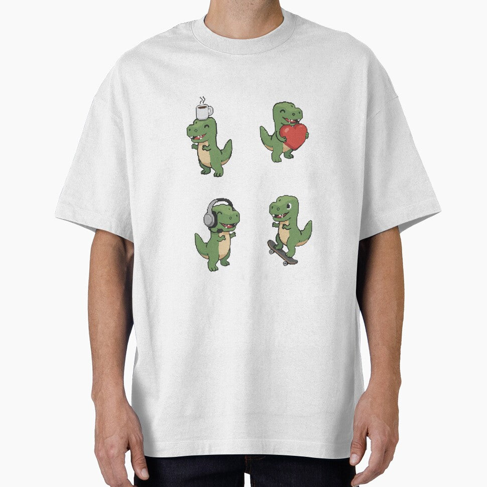 Pixel Dino Vibes – Cute & Expressive Quartet by sorryNOTsorry.brand