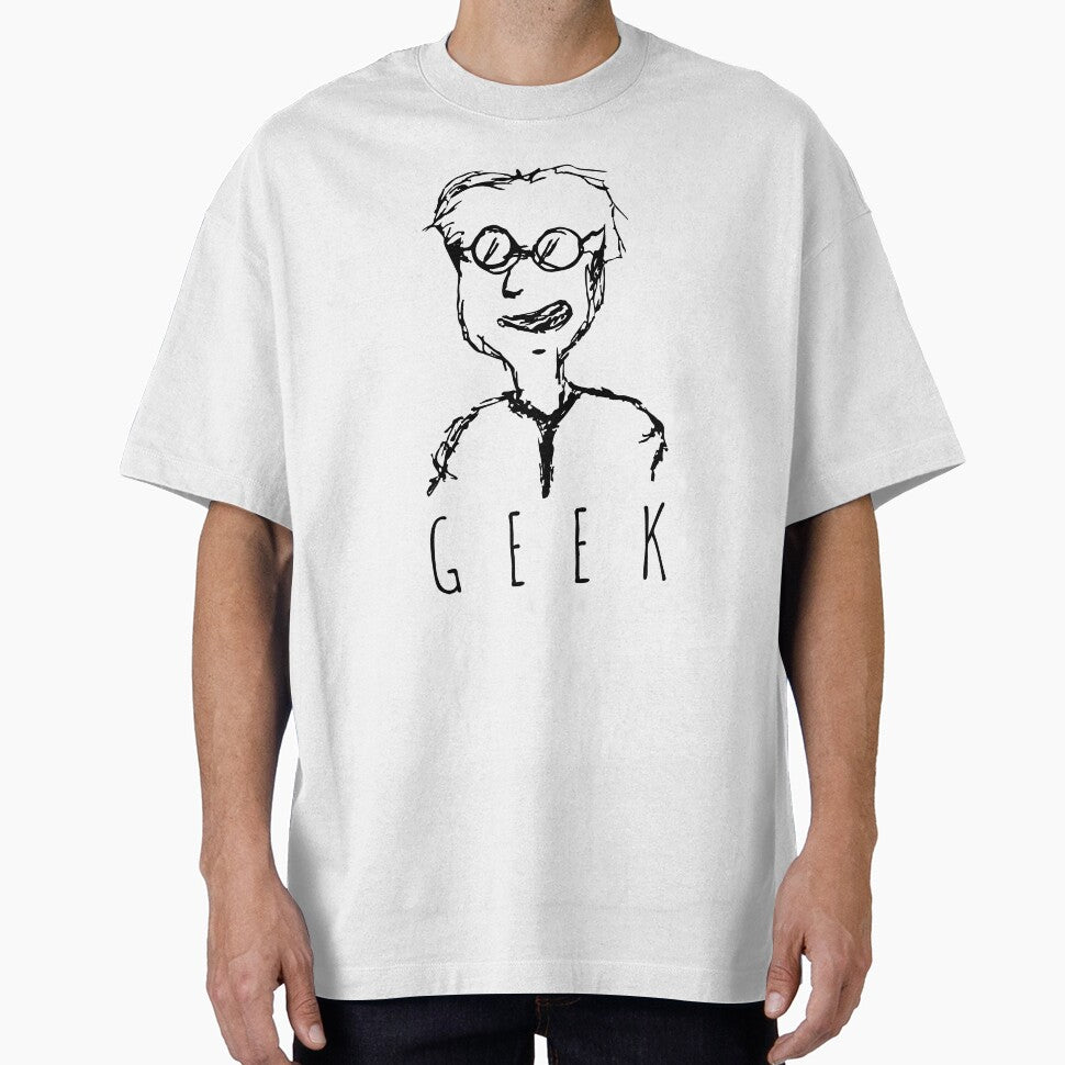 Funny Hand Drawn Geek Doodle Guy for the geeks at heart light by DESPERATEANDY
