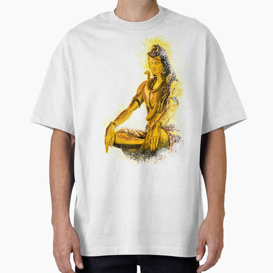 Eternal Shiva in deep Meditation -Vibrant yellow by A little more Whirl