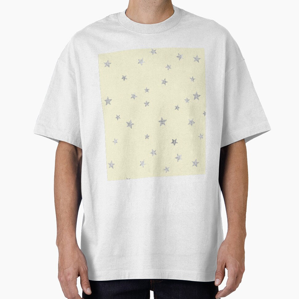 Pretty Y2K Glitter Stars Design in Baby Yellow by Femme Pastel Collective