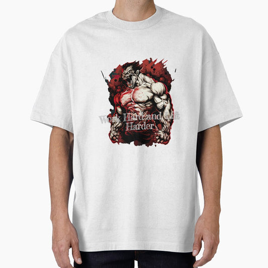Work Hard and Lift Harder Bodybuilding Fitness Gym Workout Exercise Merch Print Design by tengamerx