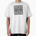 A contemporary ethnic style of black and white knitted square pattern. by Nengsang