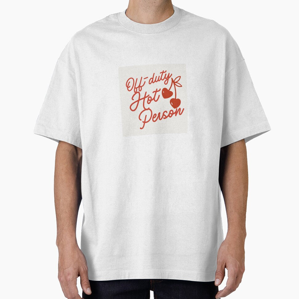 Off-Duty Hot Person • Playful Red Script Cherry Design by Xena Zeit-Geist