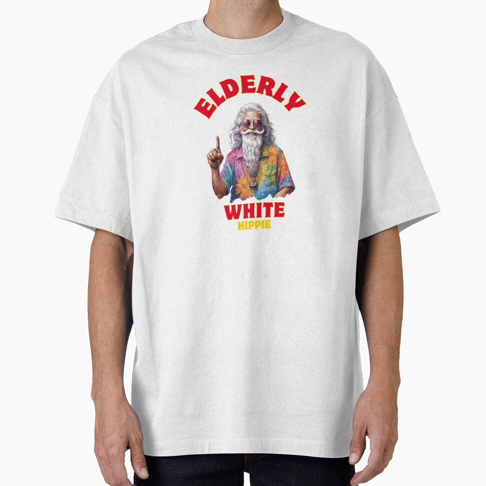 Elderly White Hippie Retro Funny Tie Dye Groovy Design Gifts by Maniutek