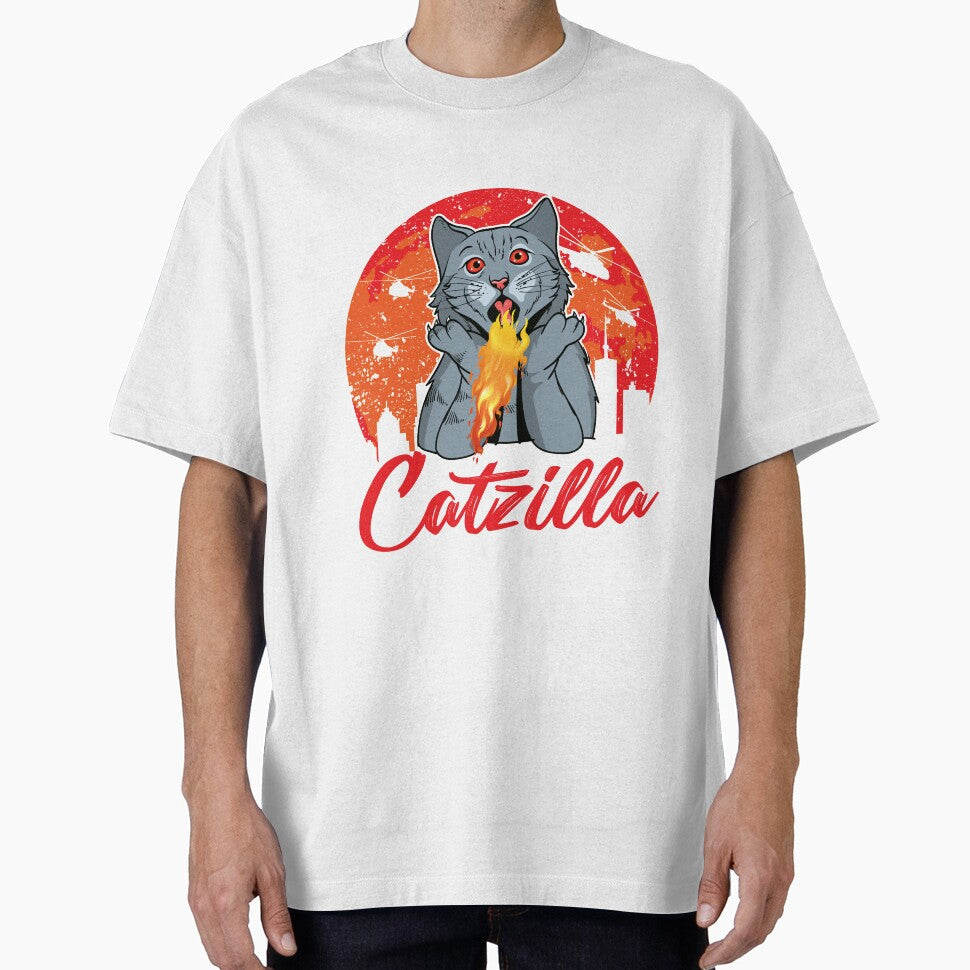 Catzilla funny cute cat lover design by micreations
