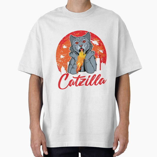 Catzilla funny cute cat lover design by micreations