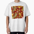 Daffodil tulip snowdrop Easter an ornate pattern red by Yana Mustafina | Boho Soulful Designs