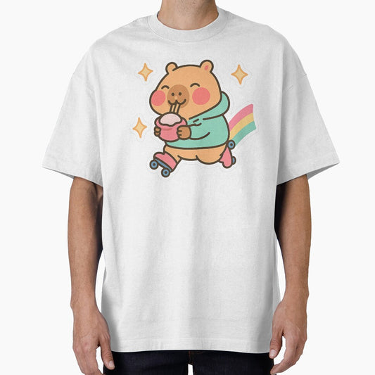 Kawaii Capybara, Kawaii Capybara Roller Skating by graphic-genie