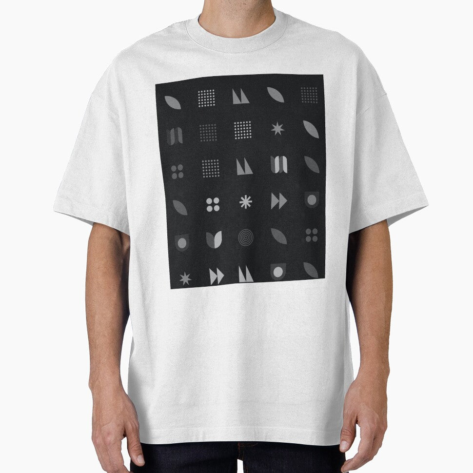 Creative Black Pattern of Stars, Boxes, and Leaves by Mycxh