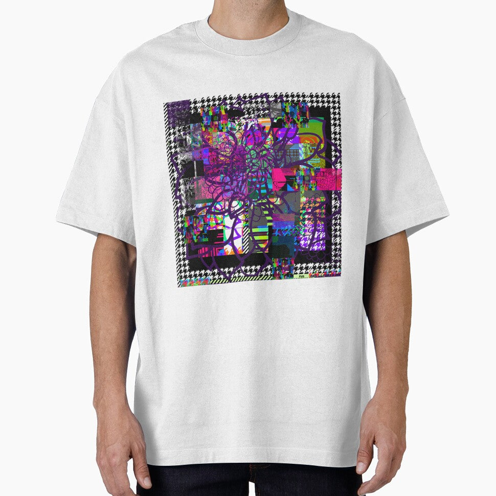Purple Glitchy Glam Houndstooth by thebrightspotco