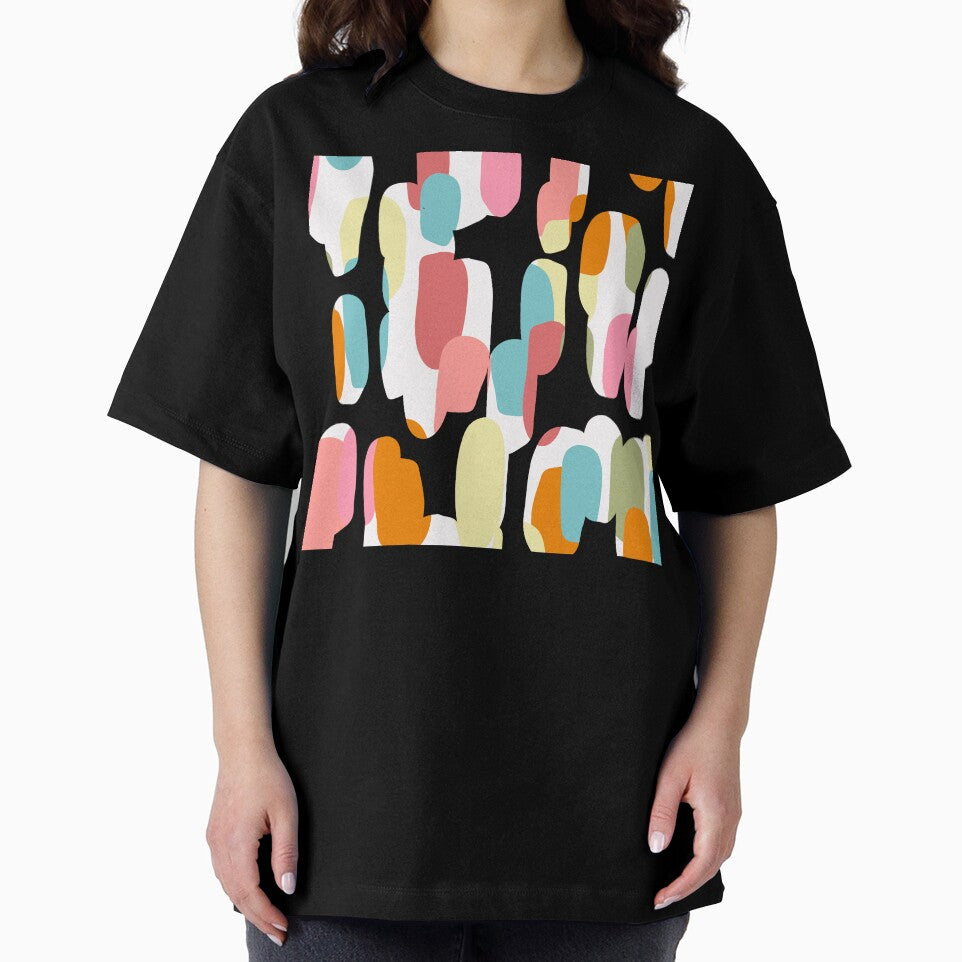 Mid-Century Modern Aqua, Pink, Black Abstract Designs by DEC02