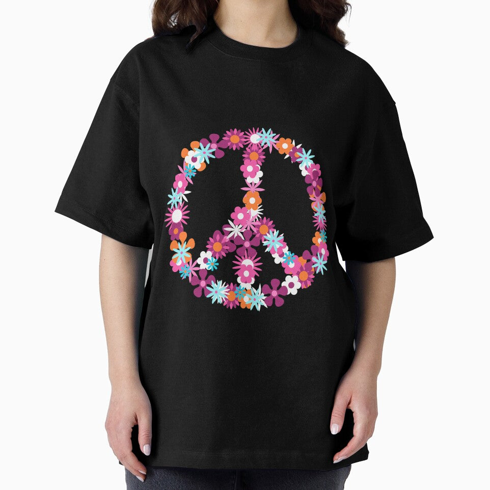 who love peace and flowers: peace sign made of colorful flowers. by Jelisandie