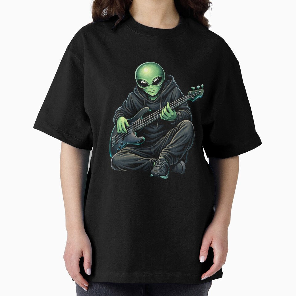 Alien Bass Guitar Grind – Underground Music Street Aesthetic Art by ColorSplash123