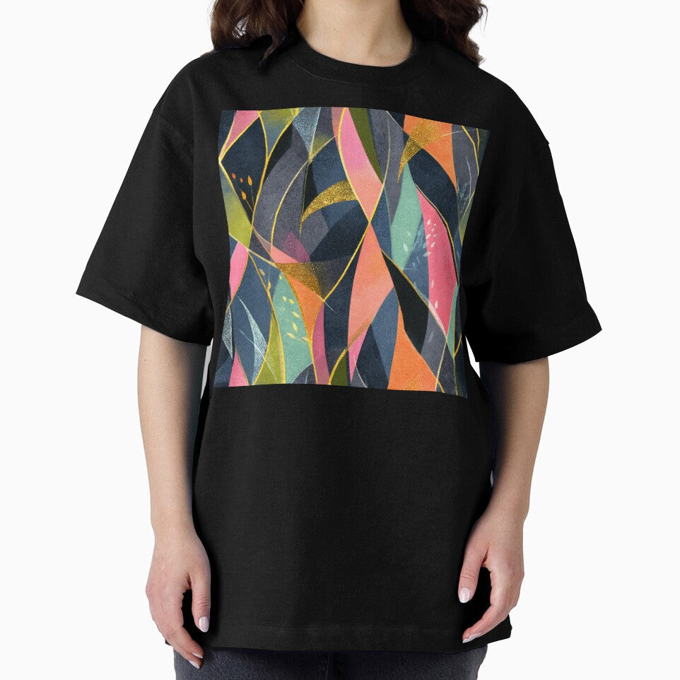 Boho-Style Pink, Golden, And Orange Textured Abstract by DEC02