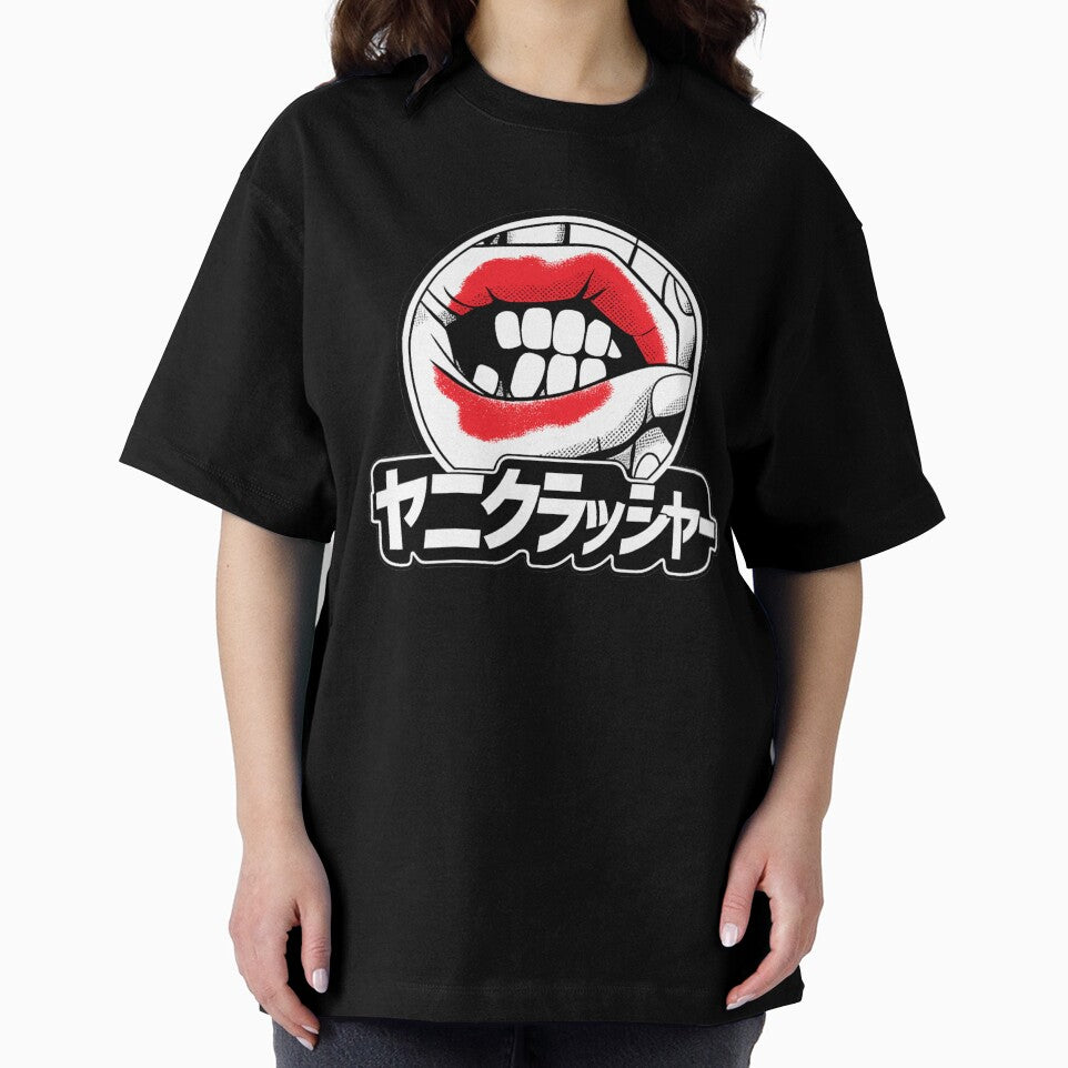 Anime Streetwear Screen-Print Mouth & Hands Graphic Logo – Bold Pop Art Design by ldjcustomdesign