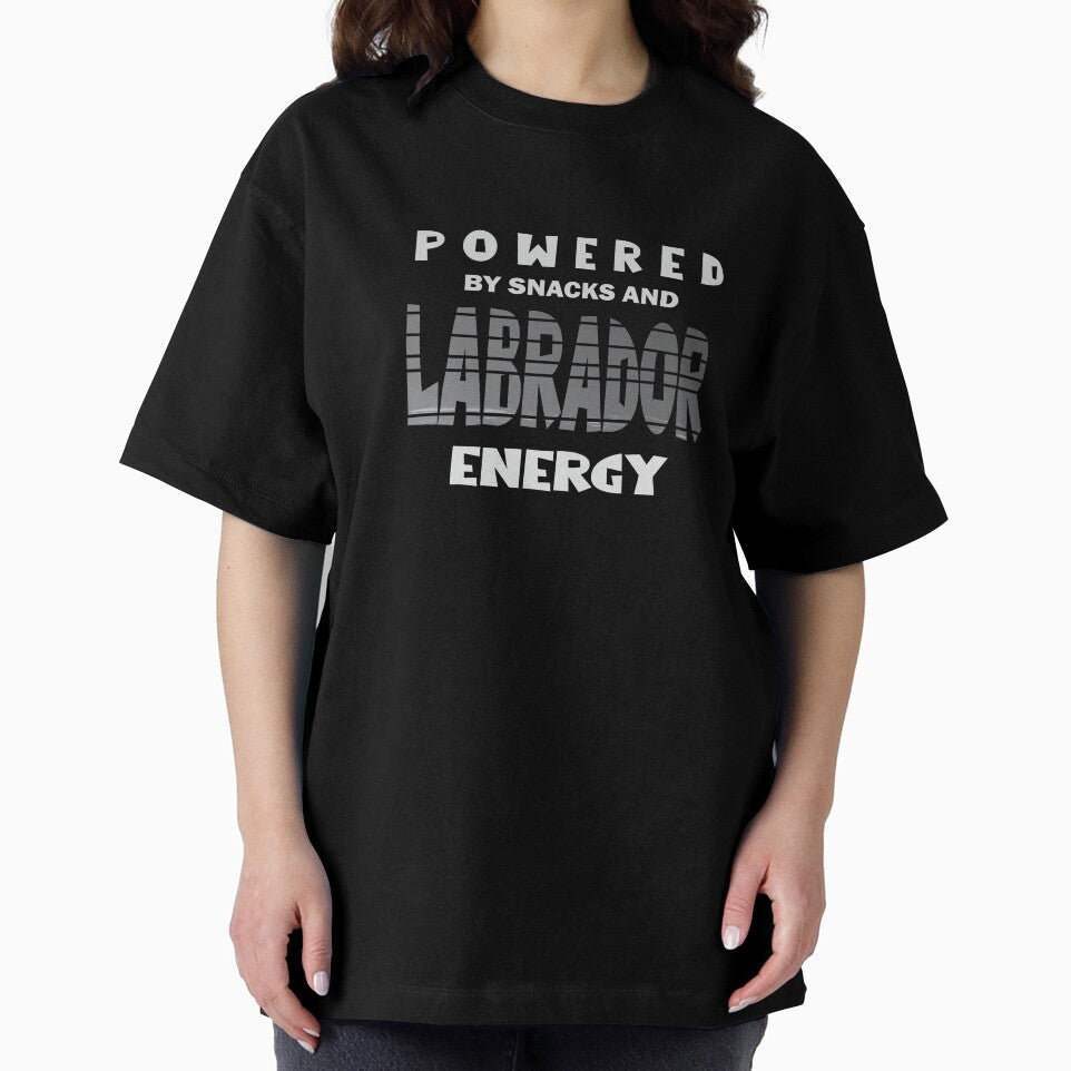 Powered By Snacks and Labrador Energy – Funny Labrador Retriever Dog Lover T-Shirt by Sanjoy2020