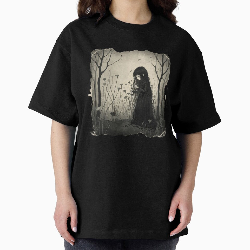 Goth girl in field by Tragedyshop