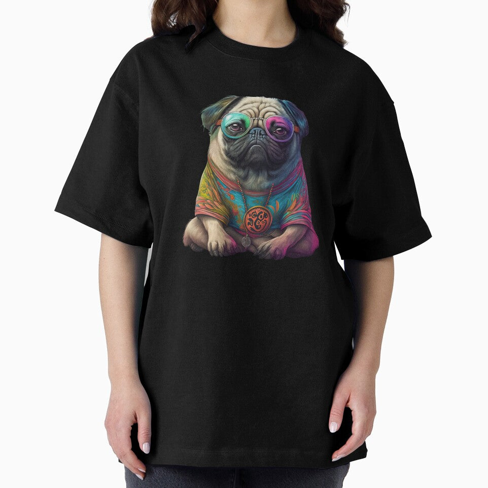 Funny pug hippie by AnimalArtPhotos