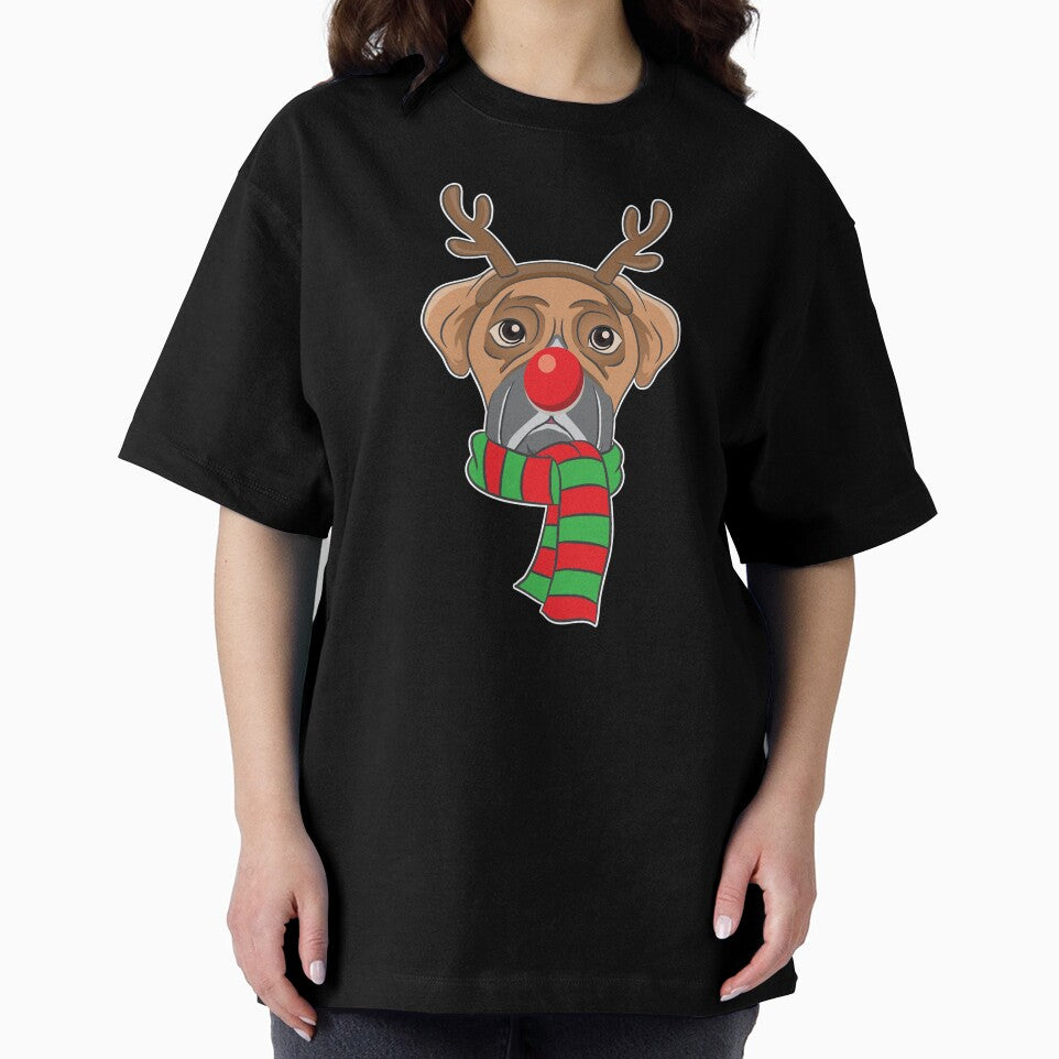 Funny Christmas Dog Xmas Reindeer Boxer Holiday Gift by haselshirt
