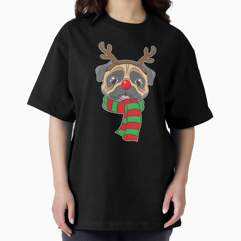 Funny Christmas Dog Xmas Reindeer Pug Holiday Gift by haselshirt
