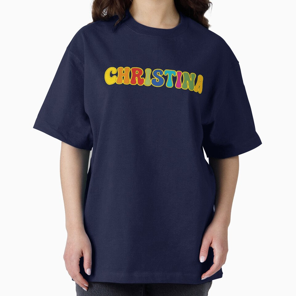 ❤️ Christina Personalized Name Wavy Retro Shirt, Coffee Mug, Sticker Gift by HelixPedia