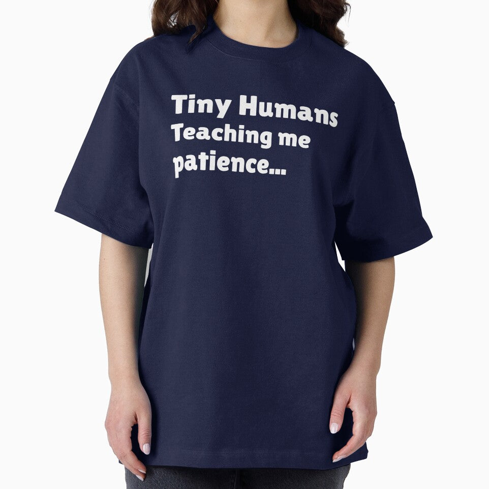 Funny Toddler Mom Shirt – Tiny Humans Teaching Me Patience by SarcasmFuel