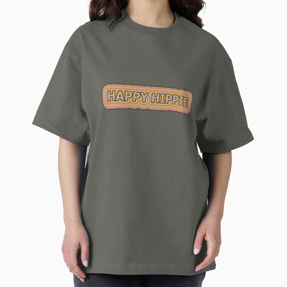 Happy Hippie Words Earthy Tones Hippie Vibes Retro Lines 3 of 4 by Beachy
