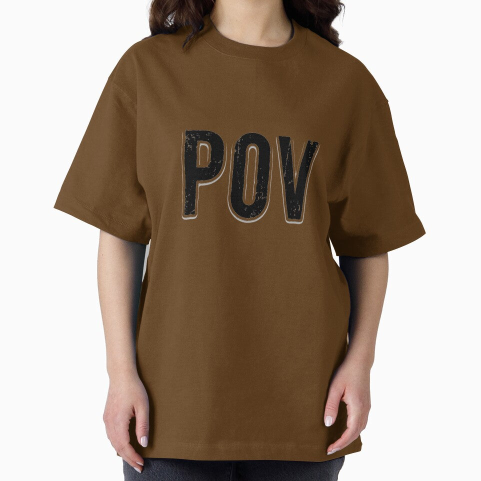 POV Grunge Distressed T-Shirt Monochrome Serif Graphic Tee by Chaotic-Treasures