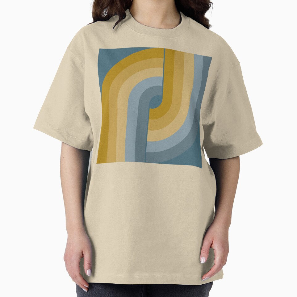Geometric Retro Vintage Style - Mustard Gold Green and Dusty Blue by JMgraphic