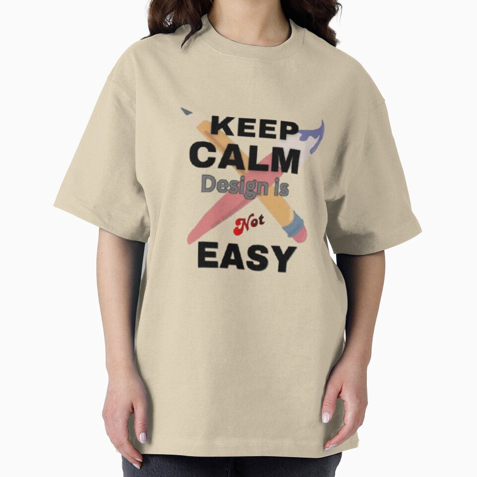 Keep Calm Design Is Not Easy – Graphic Designer Funny Quote Sticker by CutePearlStudio