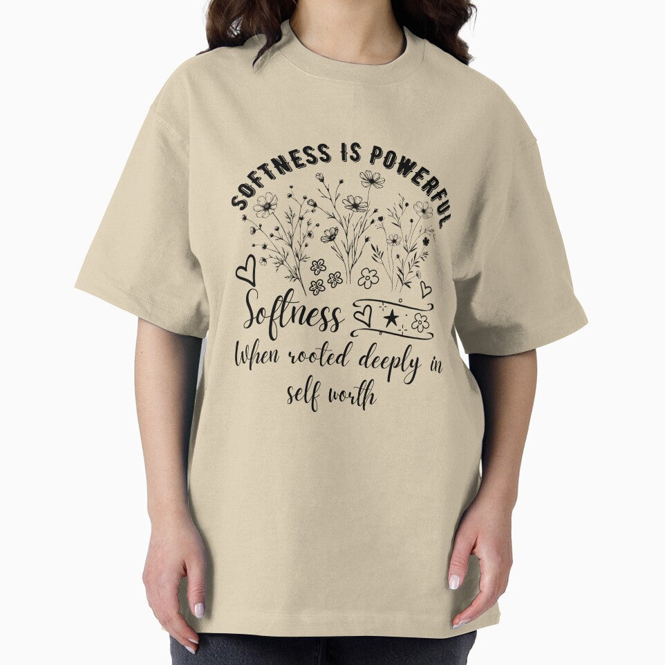 Softness is Powerful – Self Love Floral Typography Design by NuvoraNest