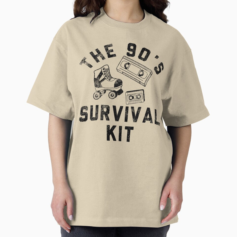 Funny 90s Survival Kit Sarcastic Retro Graphic Design for Ladies, Teenagers by Creatiforge