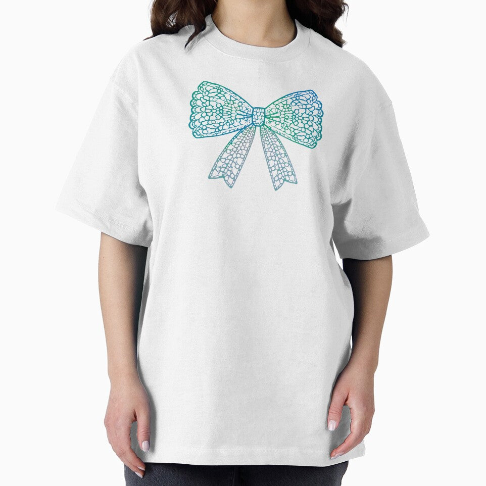 Blue floral lace bow by uunaa