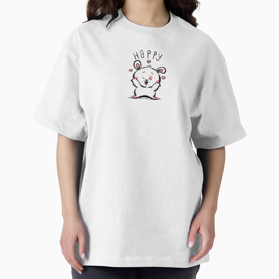 cute cartoon chubby bunny rabbit - happy by hayrpictures