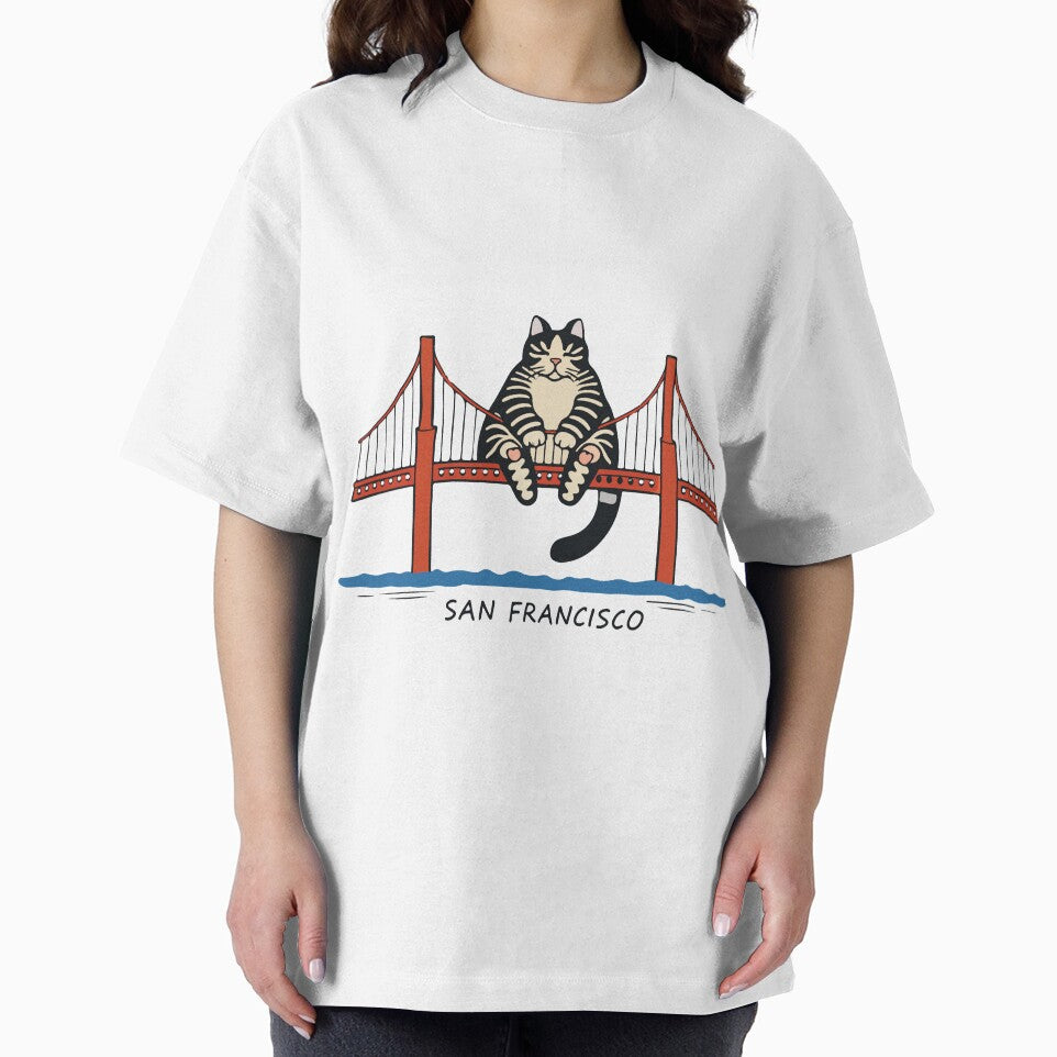 San Francisco Cat Reading Golden Gate Bridge Book Lover Cute Travel Design by kiralynstration