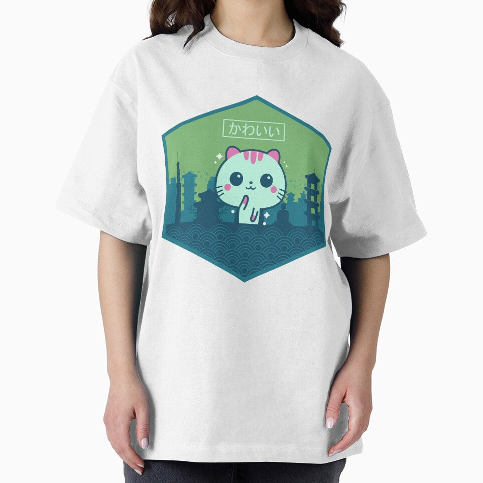 Kawaii Cat Shirt Retro Style Anime Cute Gift by simplytldr