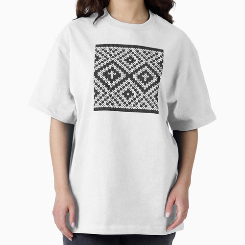 A contemporary ethnic style of black and white knitted square pattern. by Nengsang