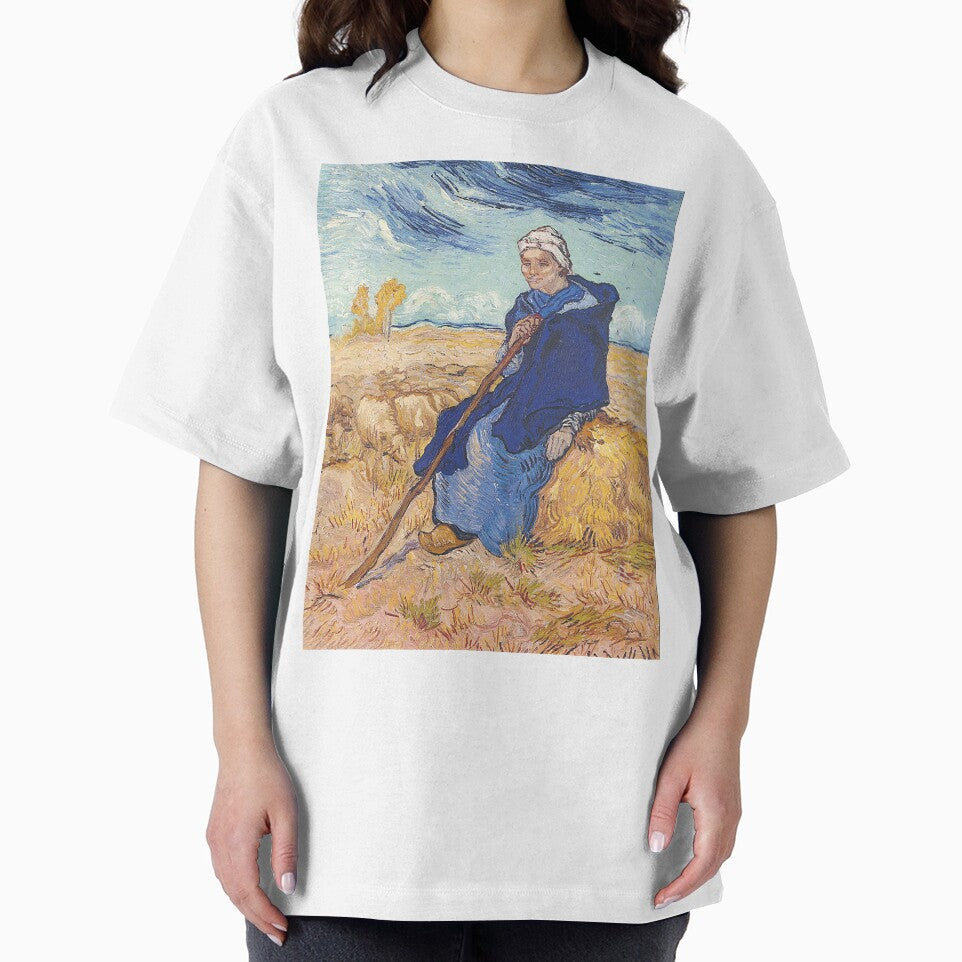 Vincent Van Gogh's: The Sheppardess (after Millet), 1889 by Flower Buds and Bees